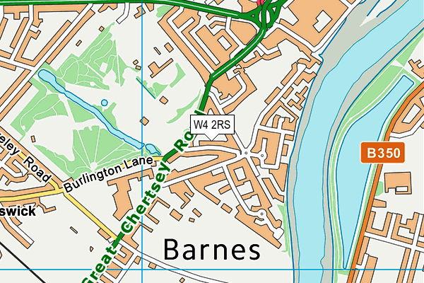 W4 2RS map - OS VectorMap District (Ordnance Survey)