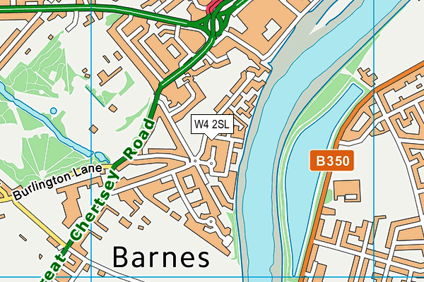 W4 2SL map - OS VectorMap District (Ordnance Survey)