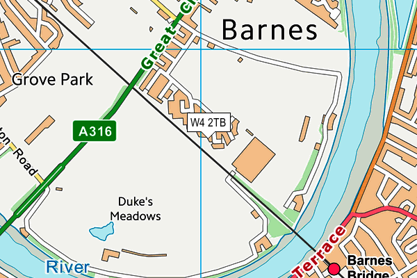 W4 2TB map - OS VectorMap District (Ordnance Survey)