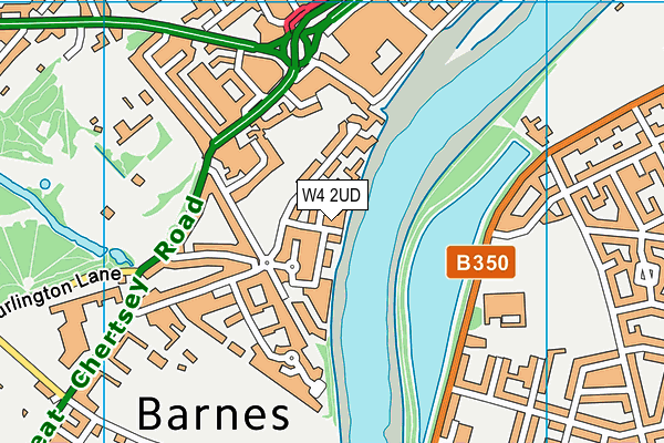 W4 2UD map - OS VectorMap District (Ordnance Survey)