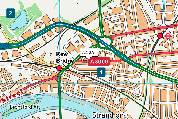 W4 3AT map - OS VectorMap District (Ordnance Survey)