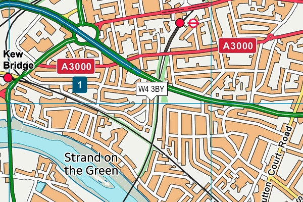 W4 3BY map - OS VectorMap District (Ordnance Survey)