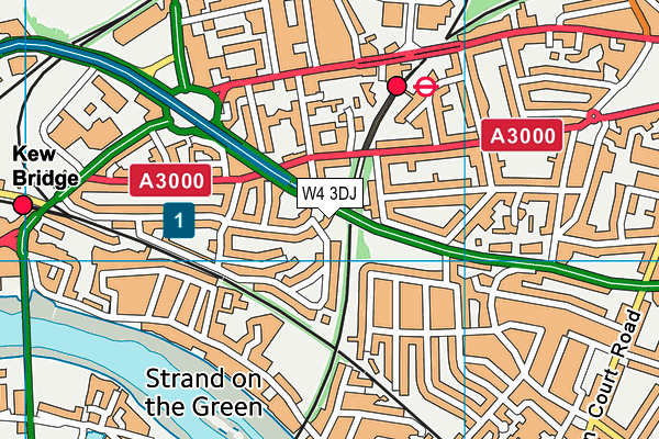 W4 3DJ map - OS VectorMap District (Ordnance Survey)