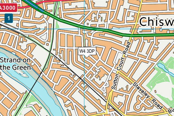 W4 3DP map - OS VectorMap District (Ordnance Survey)