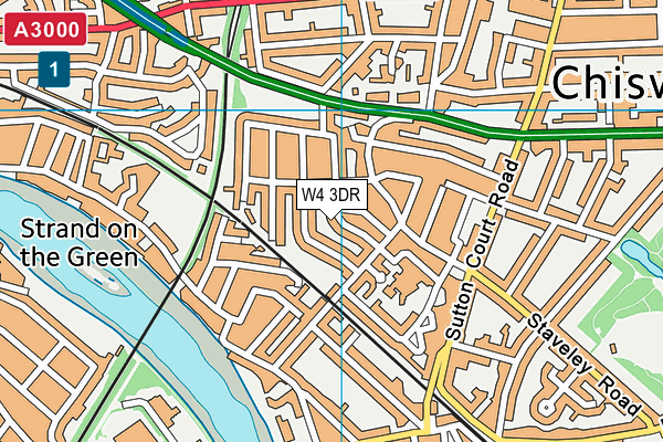 W4 3DR map - OS VectorMap District (Ordnance Survey)