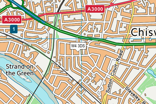 W4 3DS map - OS VectorMap District (Ordnance Survey)