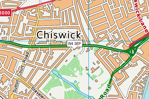 W4 3EP map - OS VectorMap District (Ordnance Survey)