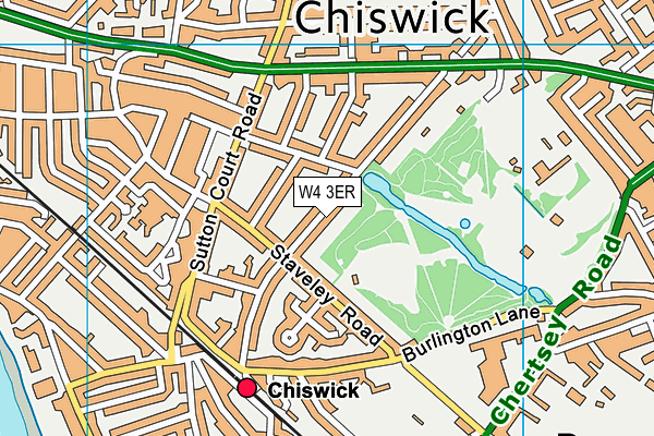 W4 3ER map - OS VectorMap District (Ordnance Survey)