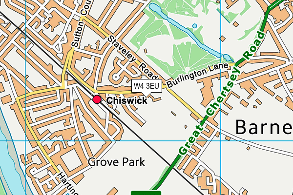Chiswick Tennis Club map (W4 3EU) - OS VectorMap District (Ordnance Survey)