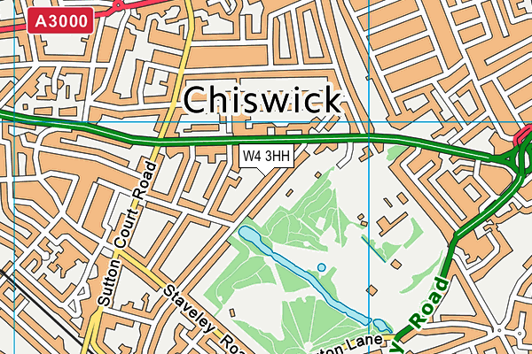 W4 3HH map - OS VectorMap District (Ordnance Survey)