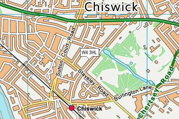 W4 3HL map - OS VectorMap District (Ordnance Survey)