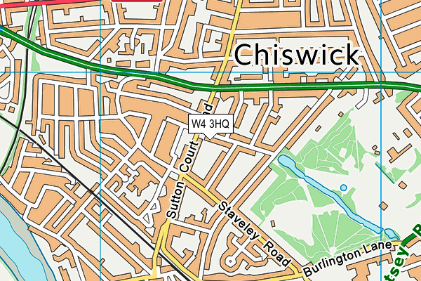 W4 3HQ map - OS VectorMap District (Ordnance Survey)