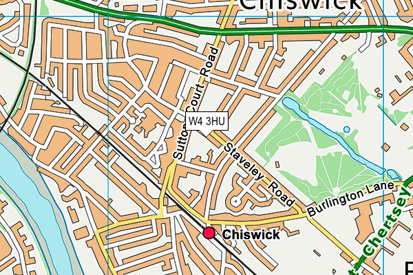 W4 3HU map - OS VectorMap District (Ordnance Survey)