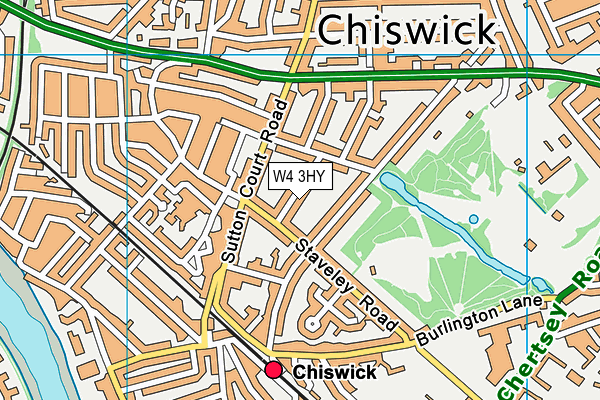 W4 3HY map - OS VectorMap District (Ordnance Survey)