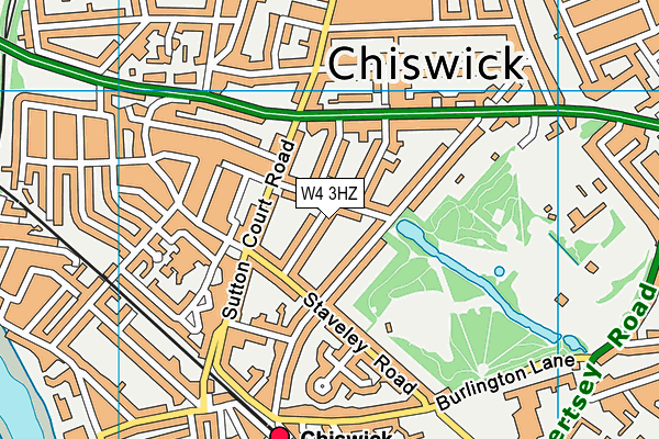 W4 3HZ map - OS VectorMap District (Ordnance Survey)