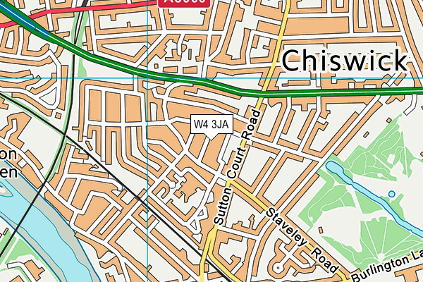 W4 3JA map - OS VectorMap District (Ordnance Survey)