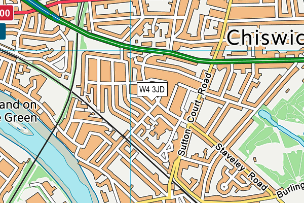 W4 3JD map - OS VectorMap District (Ordnance Survey)