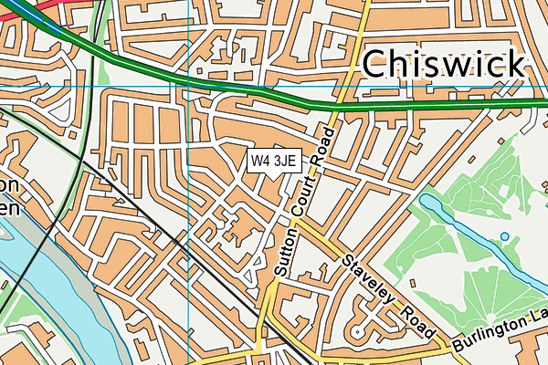 W4 3JE map - OS VectorMap District (Ordnance Survey)