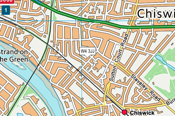 W4 3JJ map - OS VectorMap District (Ordnance Survey)