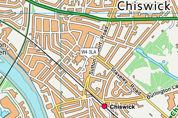 W4 3LA map - OS VectorMap District (Ordnance Survey)