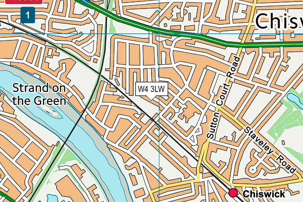 W4 3LW map - OS VectorMap District (Ordnance Survey)