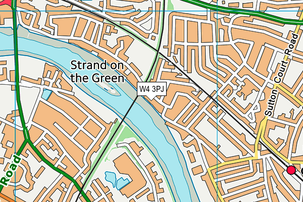 W4 3PJ map - OS VectorMap District (Ordnance Survey)