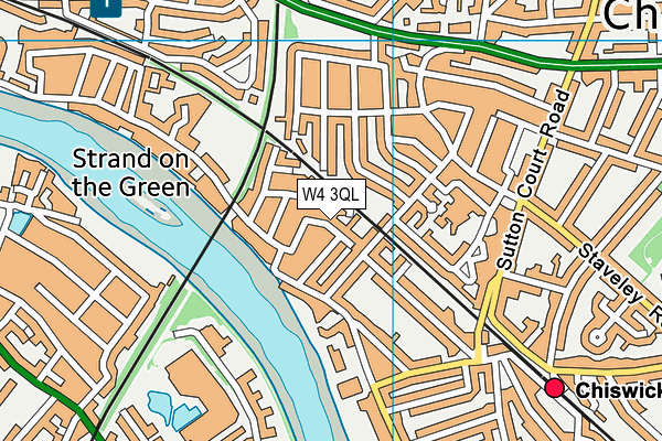 W4 3QL map - OS VectorMap District (Ordnance Survey)