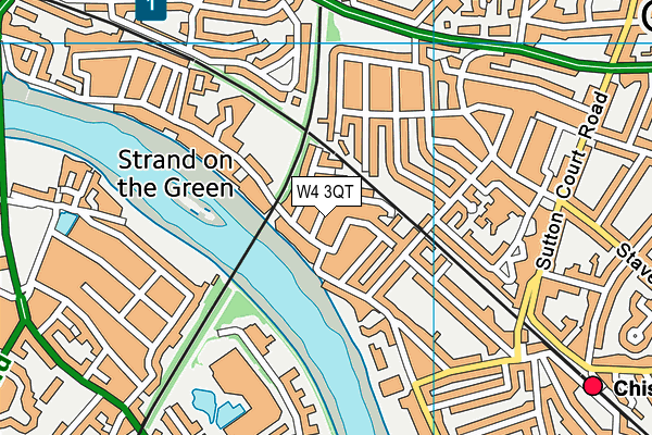 W4 3QT map - OS VectorMap District (Ordnance Survey)