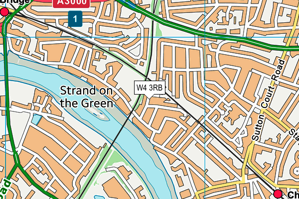 W4 3RB map - OS VectorMap District (Ordnance Survey)