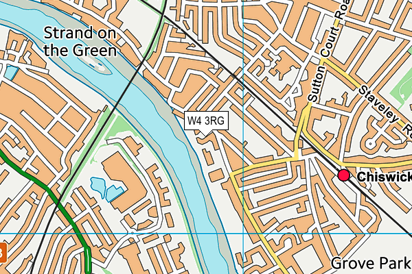 W4 3RG map - OS VectorMap District (Ordnance Survey)
