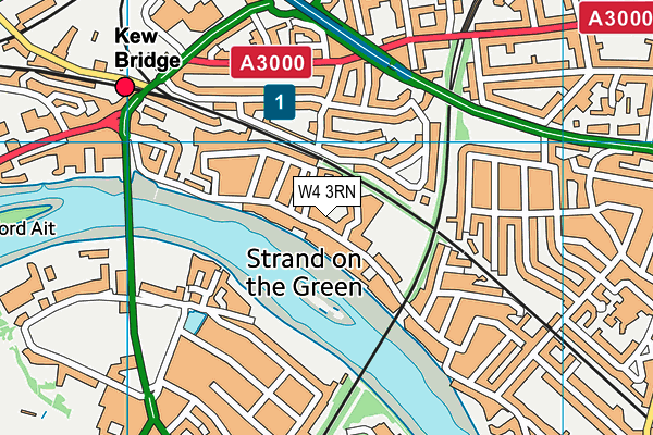 W4 3RN map - OS VectorMap District (Ordnance Survey)