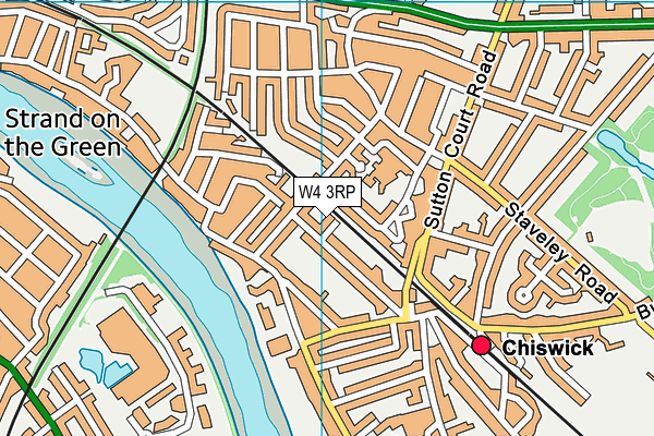 W4 3RP map - OS VectorMap District (Ordnance Survey)