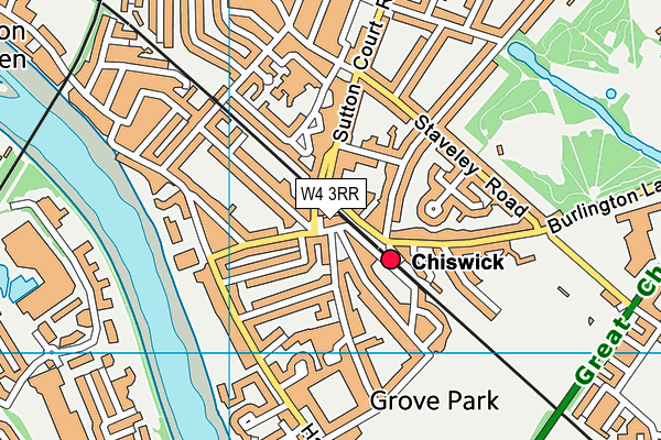 W4 3RR map - OS VectorMap District (Ordnance Survey)