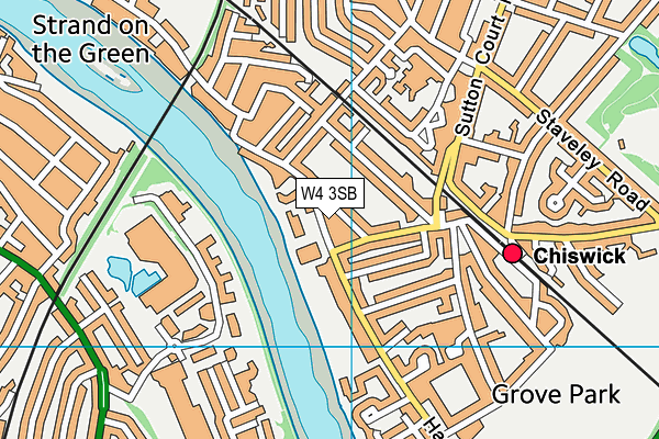 W4 3SB map - OS VectorMap District (Ordnance Survey)