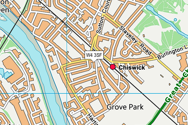 W4 3SF map - OS VectorMap District (Ordnance Survey)