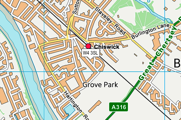 W4 3SL map - OS VectorMap District (Ordnance Survey)