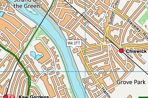 W4 3TT map - OS VectorMap District (Ordnance Survey)