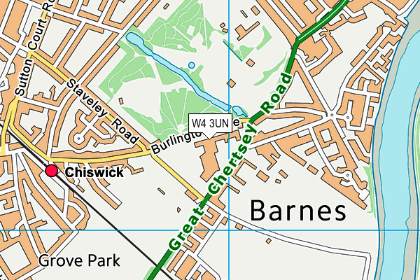 Chiswick School map (W4 3UN) - OS VectorMap District (Ordnance Survey)