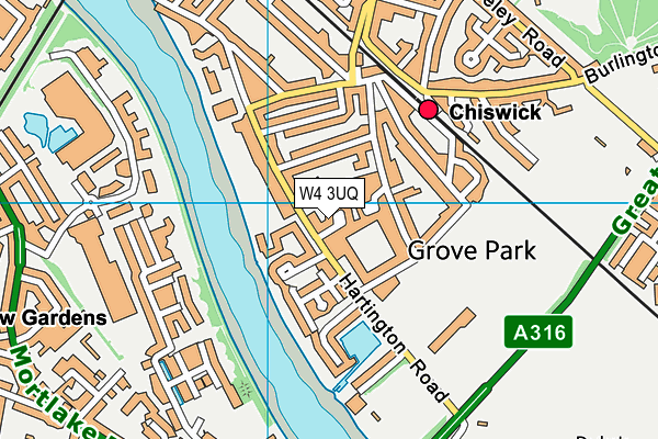 W4 3UQ map - OS VectorMap District (Ordnance Survey)