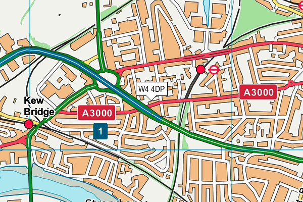 W4 4DP map - OS VectorMap District (Ordnance Survey)