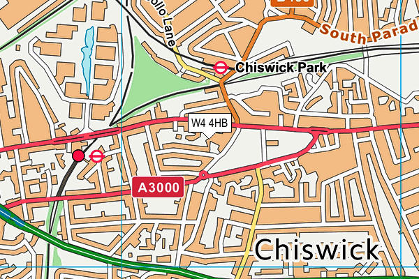 W4 4HB map - OS VectorMap District (Ordnance Survey)