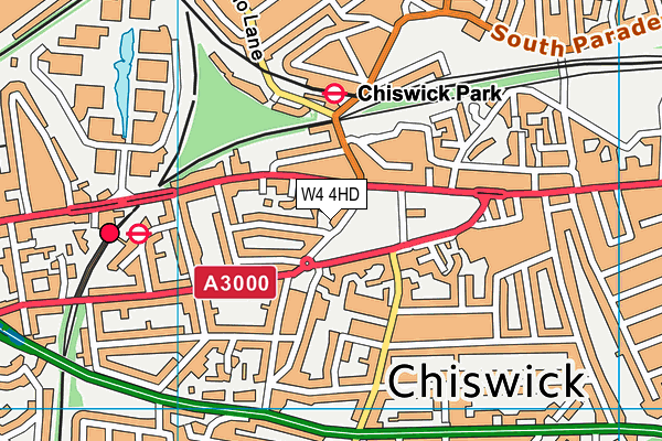 W4 4HD map - OS VectorMap District (Ordnance Survey)