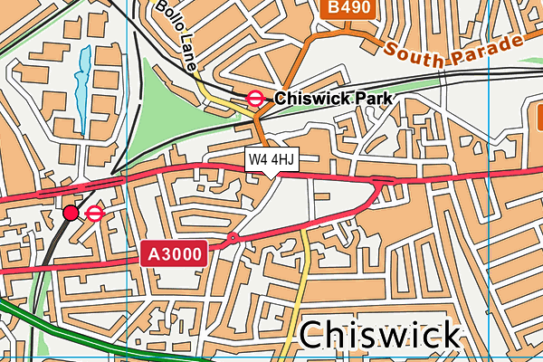 W4 4HJ map - OS VectorMap District (Ordnance Survey)