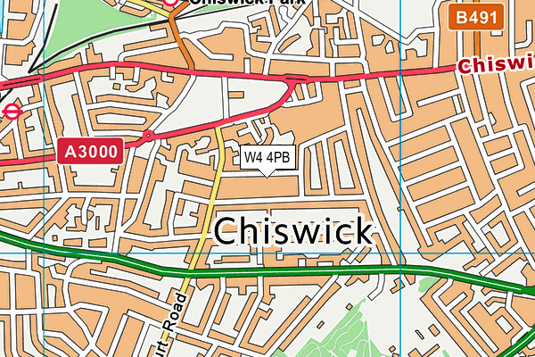 W4 4PB map - OS VectorMap District (Ordnance Survey)