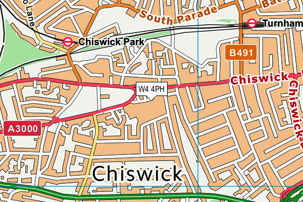 W4 4PH map - OS VectorMap District (Ordnance Survey)