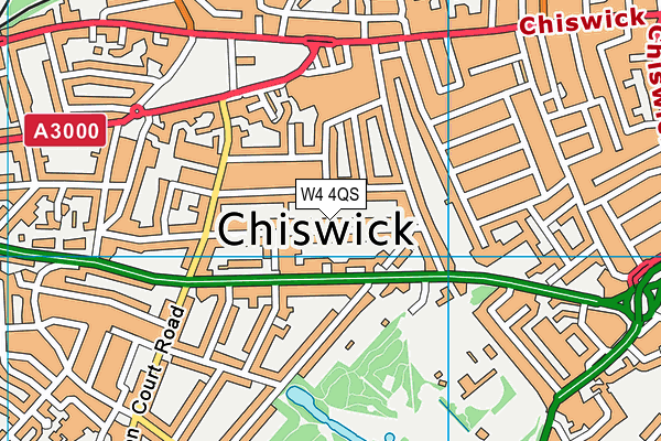 W4 4QS map - OS VectorMap District (Ordnance Survey)