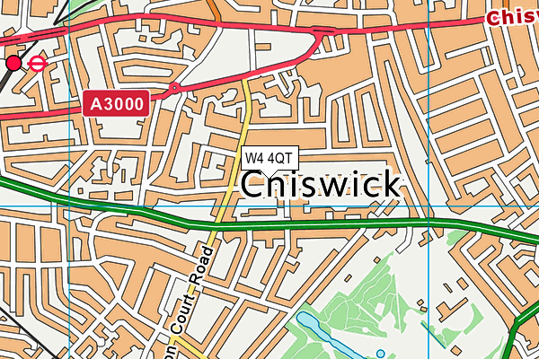 W4 4QT map - OS VectorMap District (Ordnance Survey)