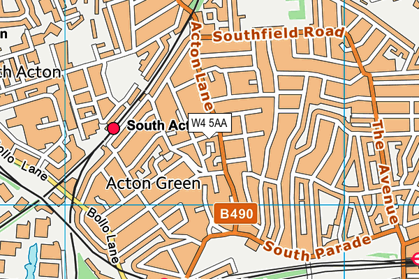 W4 5AA map - OS VectorMap District (Ordnance Survey)