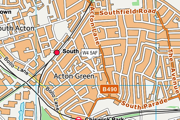 W4 5AF map - OS VectorMap District (Ordnance Survey)