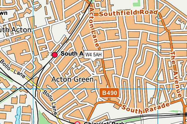 W4 5AH map - OS VectorMap District (Ordnance Survey)